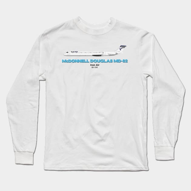 McDonnell Douglas MD-82 - Iran Air Long Sleeve T-Shirt by TheArtofFlying